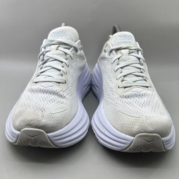 Hoka One One Bondi 8 Running Shoes Women Size 9 White Mesh Comfort Low Sneakers - Picture 2 of 10